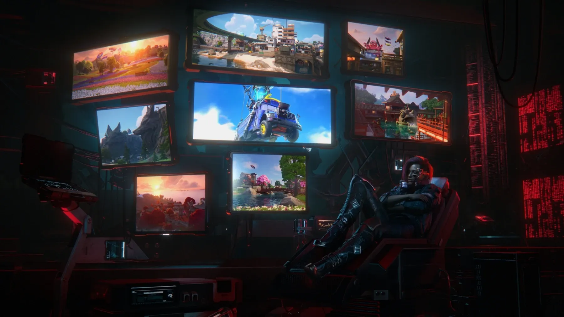 Image de l'article Fortnite x Cyberpunk 2077 : une collaboration explosive avec des skins inédits le 23 décembre 2024 !