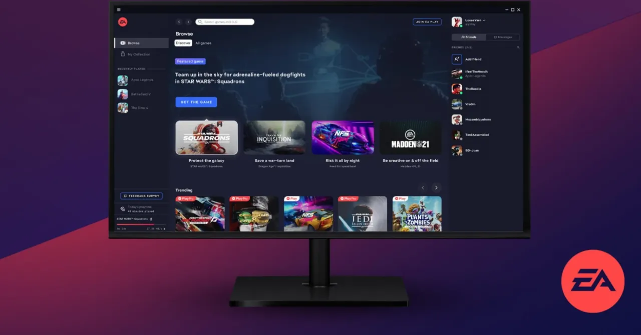 Image de l'article Electronic Arts annonce la fermeture définitive d'Origin, l'application historique de 2022, bonjour EA APP