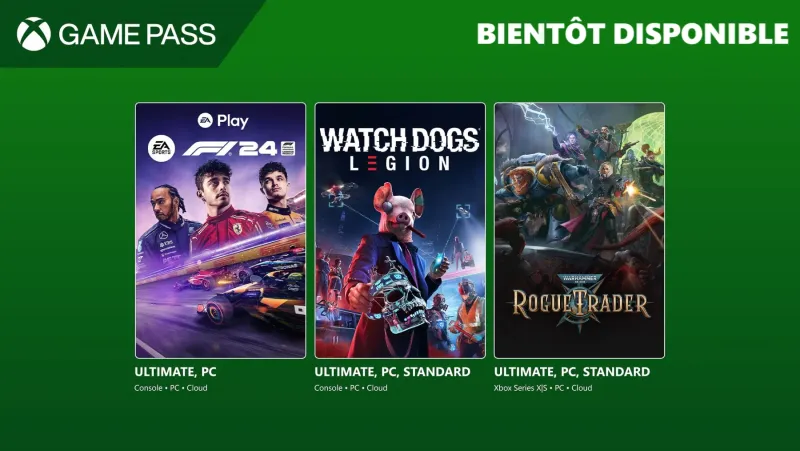 Image Prochainement dans le Xbox Game Pass : Avowed, EA Sports F1 24, Watch Dogs: Legion et bien plus encore