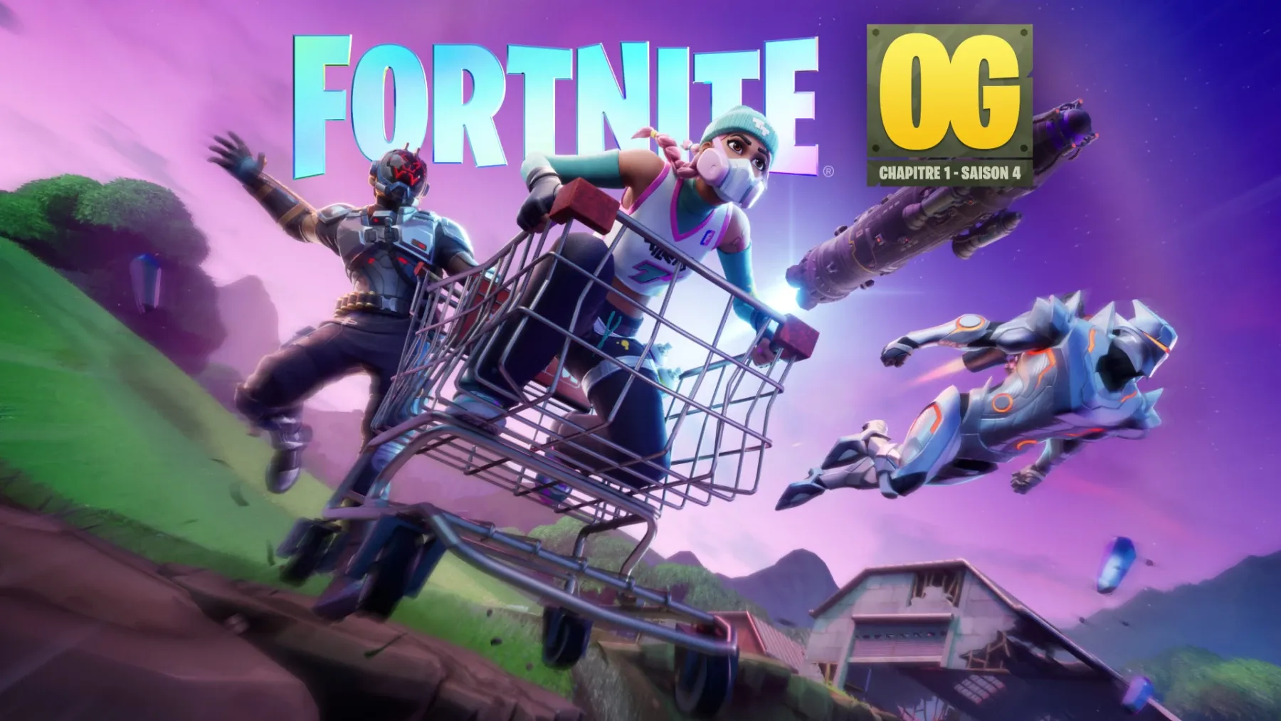 Image de l'article Fortnite OG Chapitre 1 Saison 4 retour du chariot de supermarché, de Dusty Divot et d’un Pass de combat culte
