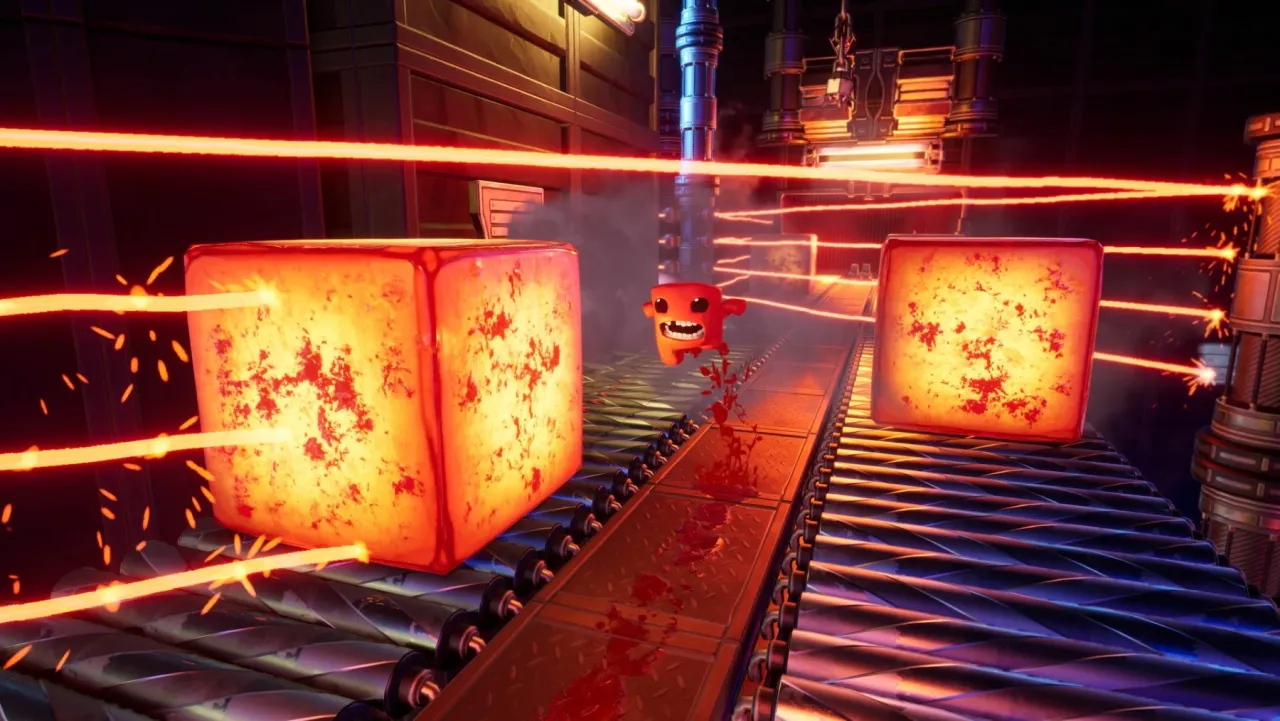 Image de l'article Super Meat Boy 3D dévoile 15 minutes de gameplay intense et déroutant