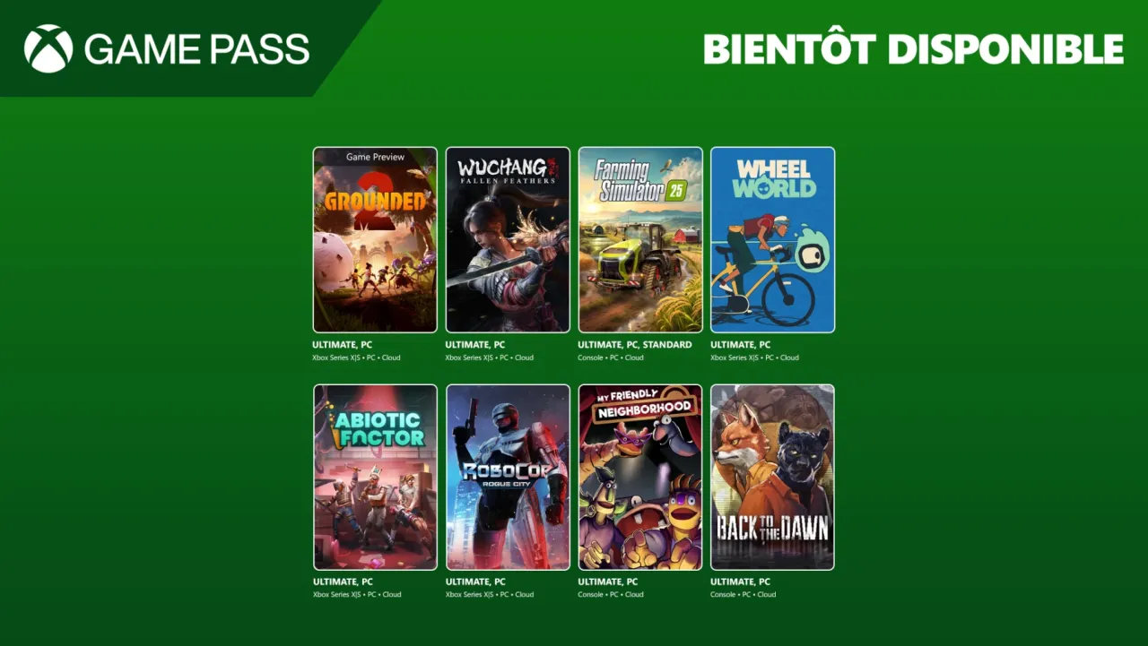 Image de l'articleXbox Game Pass juillet : Grounded 2, Wuchang et Farming Simulator 25 au programme