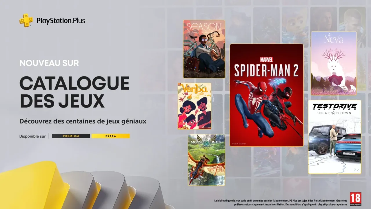 Image de l'article Marvel's Spider-Man 2 arrive sur le PlayStation Plus en février 2026 : la liste complète