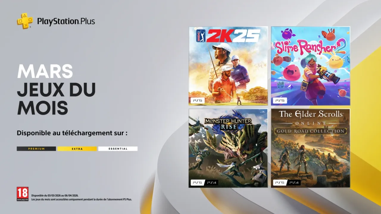 Image de l'article PlayStation Plus Mars 2026 : La liste des jeux gratuits