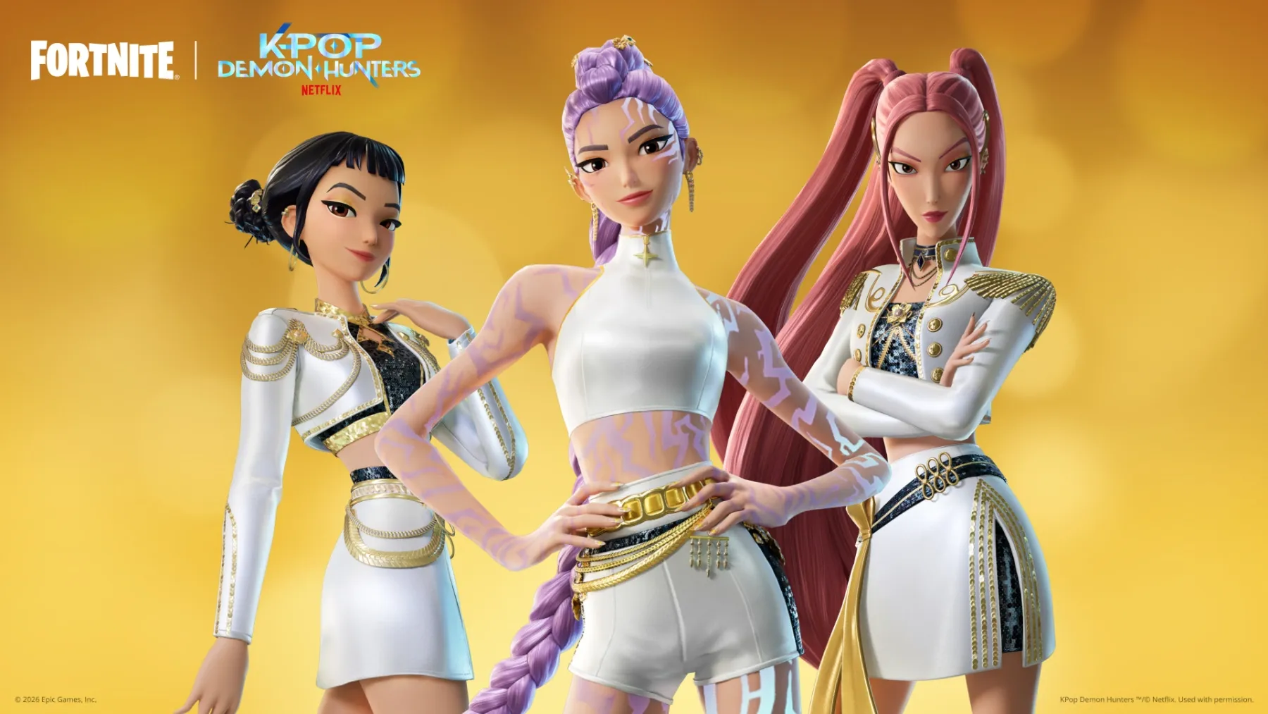 Image de l'article Fortnite : les skins K-Pop Demon Hunters sont disponibles dans la boutique découvrons leur prix et leurs détails