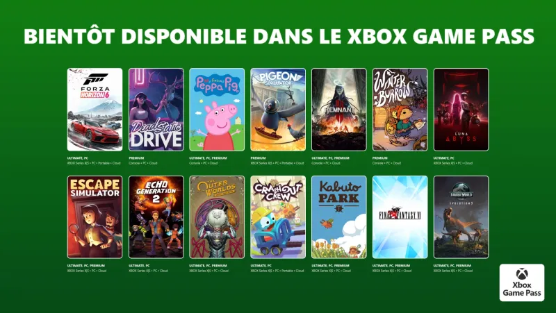 Image Xbox Game Pass - Mai 2026 : Forza Horizon 6, Escape Simulator, Jurassic World Evolution 3 et bien plus arrivent bientôt