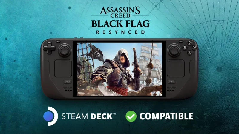 Image de l'articleAssassin's Creed Black Flag Resynced sera compatible Steam Deck dès sa sortie