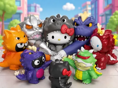 Image de l'article Un Happy Meal Hello Kitty x Godzilla arrive chez McDonald’s avec des jouets Kaiju