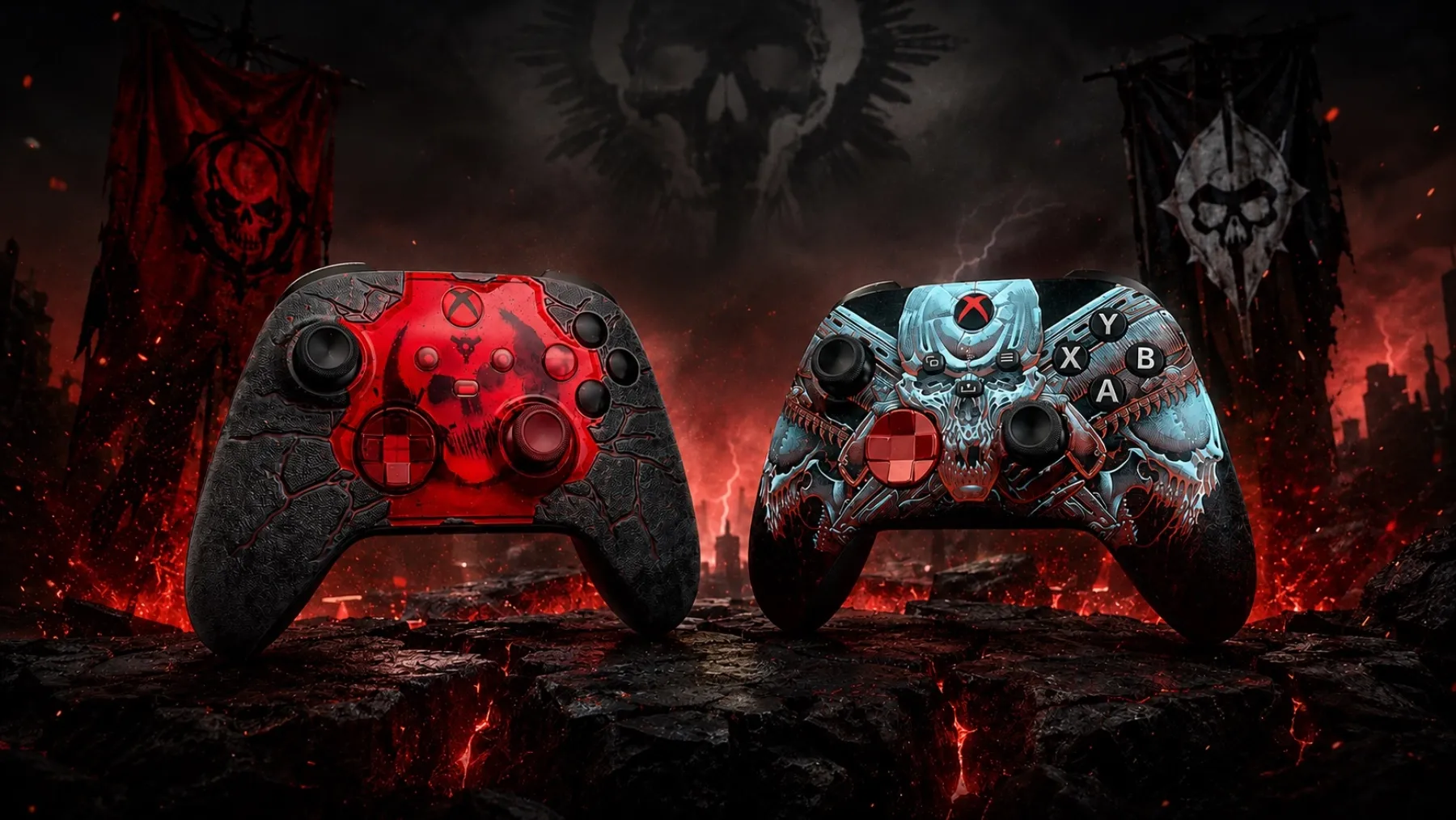 Image de l'article Xbox lève le voile sur deux manettes Gears of War: E-Day en édition limitée