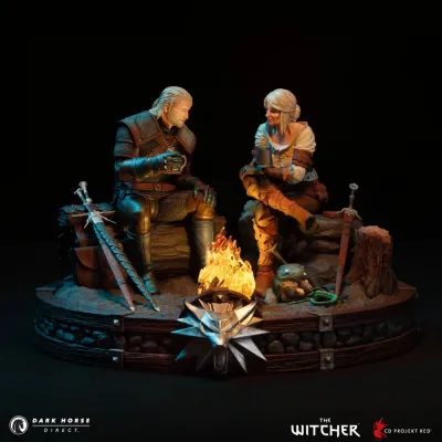 Image de l'article The Witcher 3 Remastered relance cette statue Geralt et Ciri limitée à 500 exemplaires