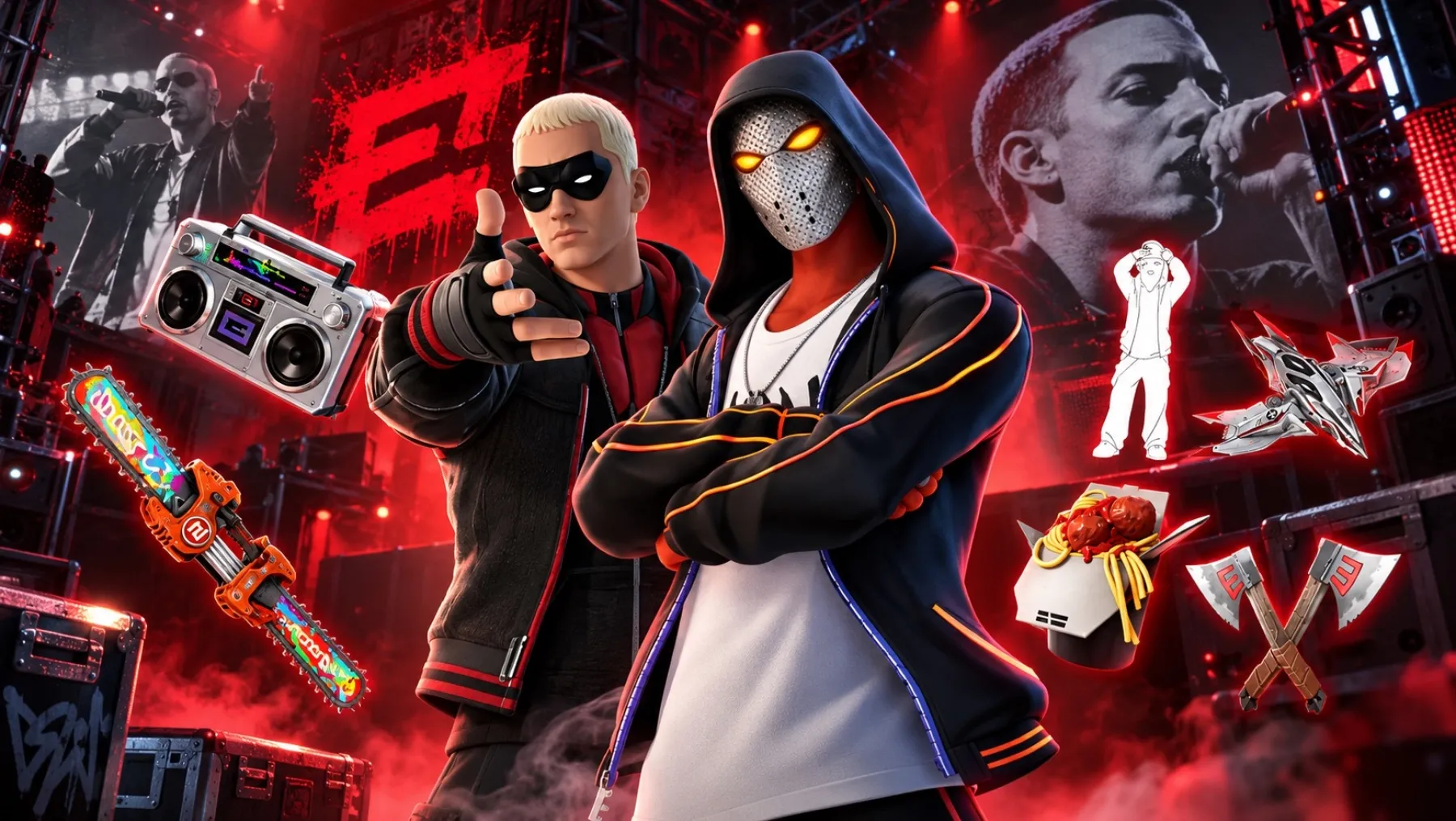 Image de l'article Eminem revient dans la boutique Fortnite avec ses tenues emblématiques