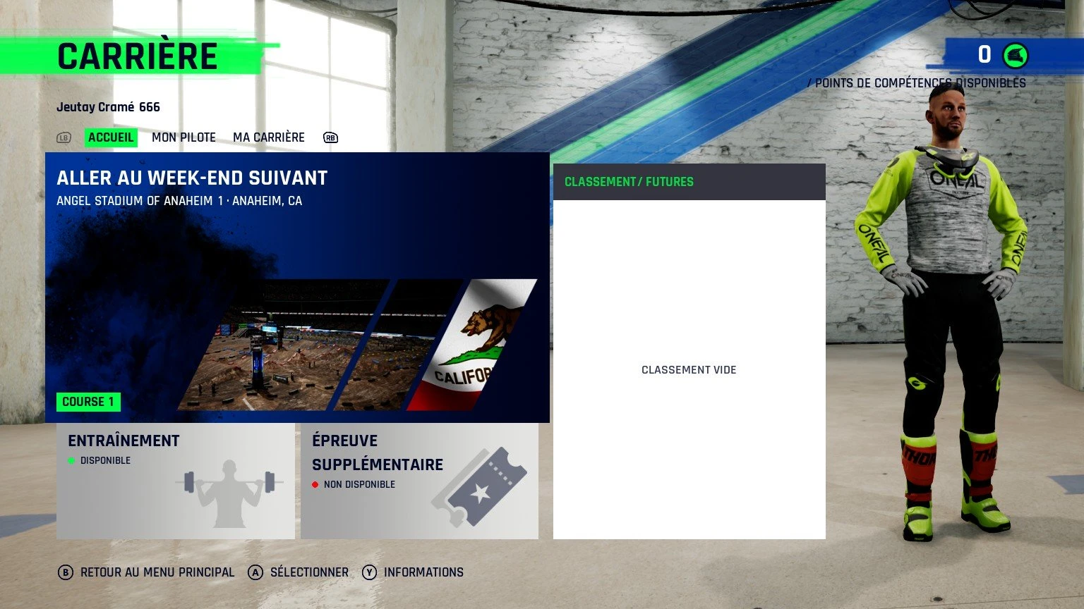 Menu Carrière Le test de Monster Energy Supercross 4, faites chauffer vos moteurs !