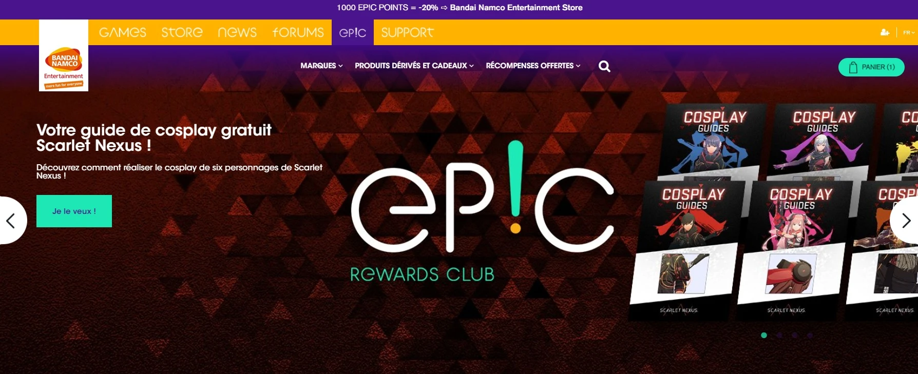 Bon Plan dans le Club EPIC de Bandai Namco