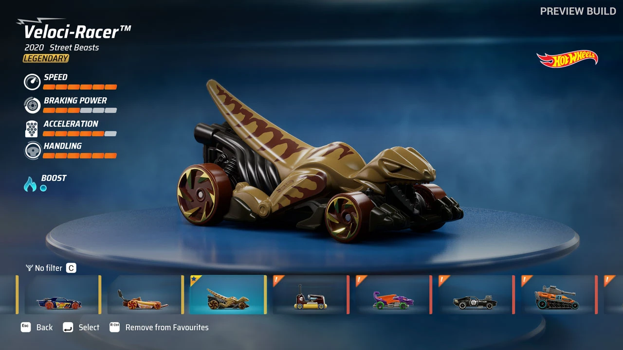 Stats de Véhicule Test du jeu Hot Wheels Unleashed