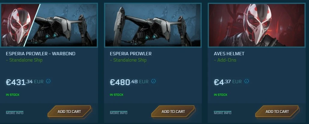 3.9 Nouveau vaisseau l’ESPERIA PROWLER et refonte des MISC