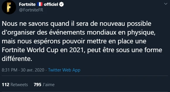 Annulation de la World Cup 2020