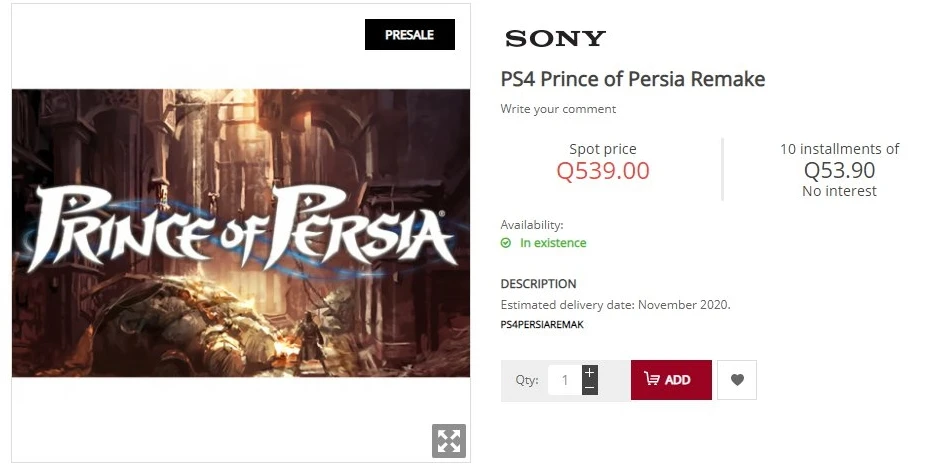 Prince of Persia Remake - INFINITY AREA Un remake de Prince of Persia en route ?