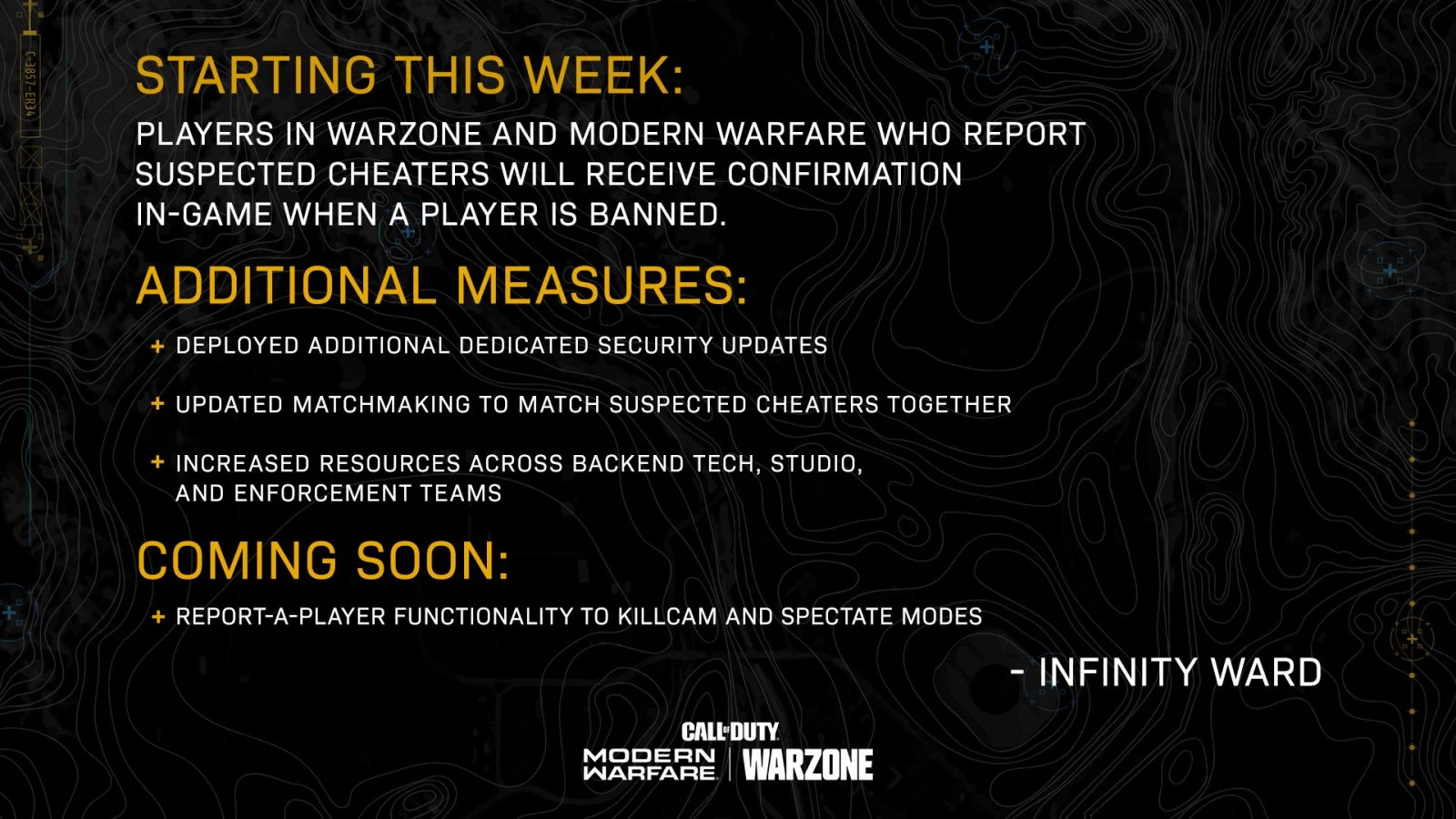 Infinity Ward continue son combat contre les tricheurs dans Warzone