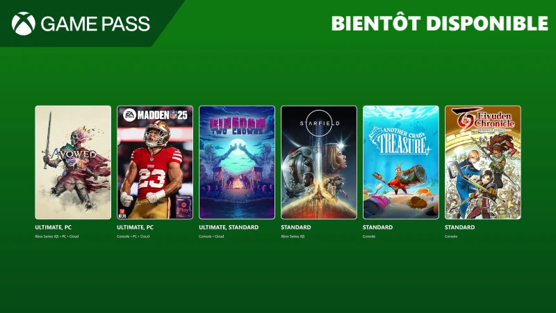 Image de l'article Xbox Game Pass : Starfield, Madden NFL 25, Avowed et bien plus encore débarquent en février
