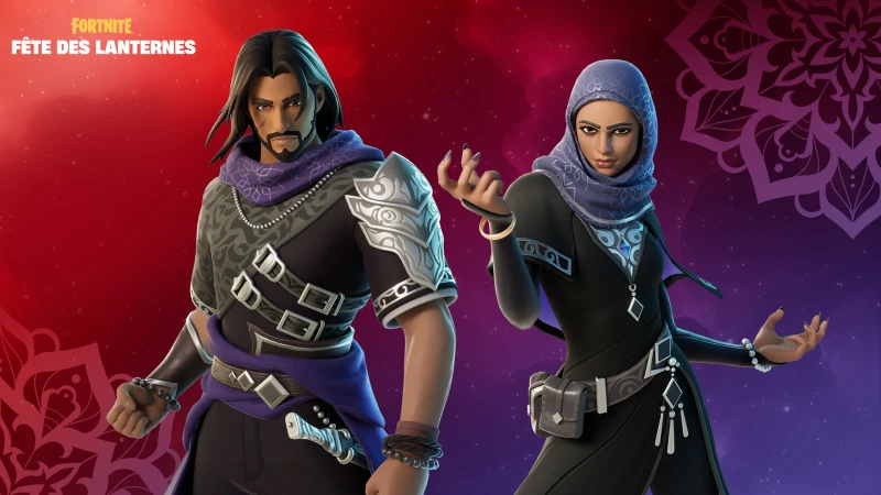 Image de l'article Fortnite Skins gratuits de Noura et Anouar et leurs accessoires avec la Fête des lanternes