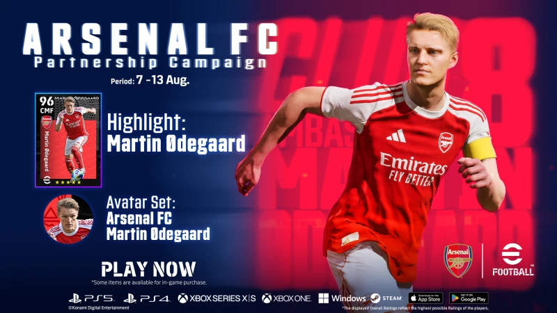 Image de l'article KONAMI et Arsenal renforcent leur alliance : eFootball garde son club star