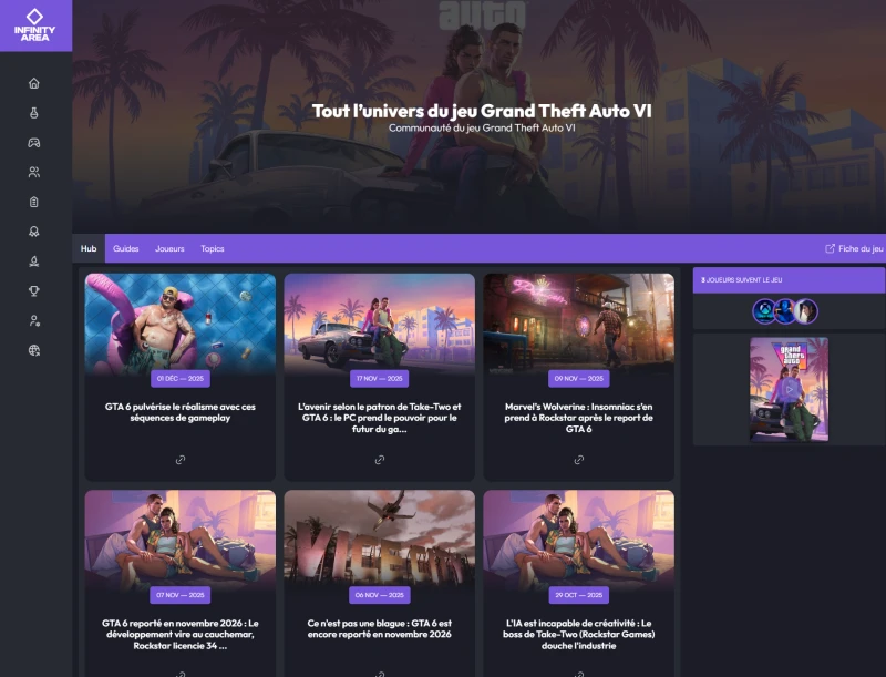 Image INFINITY AREA : Le Réseau Social Gamers français ouvre enfin sa Bêta