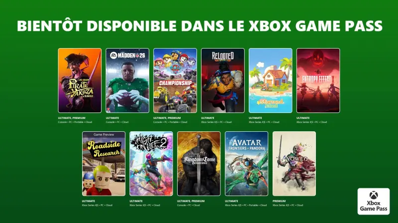Image de l'article Xbox Game Pass : Les nouveaux jeux de février 2026 comme High on Life 2, Avowed, Avatar Frontiers of Pandora, Like a Dragon Pirate Yakuza in Hawaii