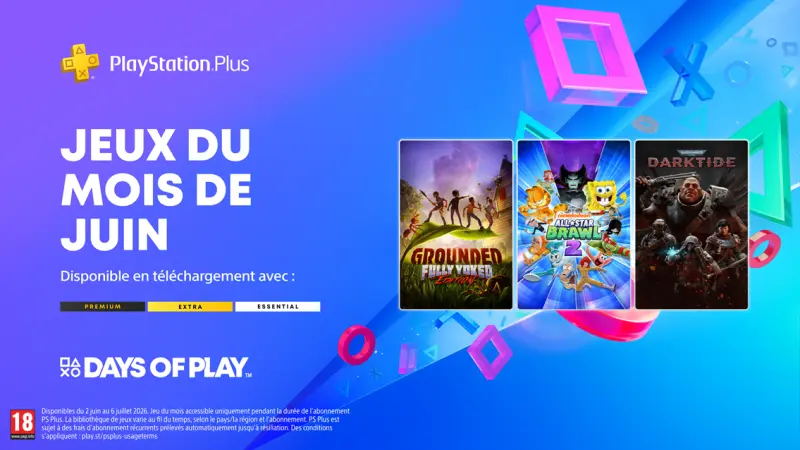Image de l'article PS Plus de Juin 2026 : Voici la liste complète des jeux offerts