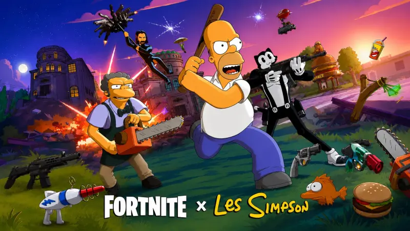 Image de l'article Fortnite Reload x Les Simpson : Une carte de Springfield repensée avec John Wick le 30 juillet