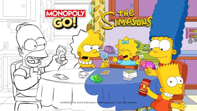 Image de l'article Monopoly GO x Les Simpsons, plus que quelques heures pour récupérer plus de 100 dés gratuits et 3 packs de stickers