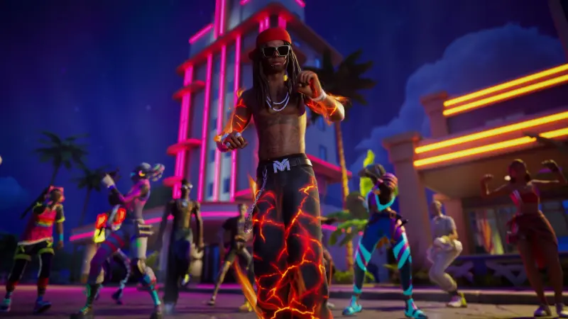 Image de l'article Lil Wayne arrive dans Fortnite avec deux tenues, ses morceaux cultes et une coupe dédiée