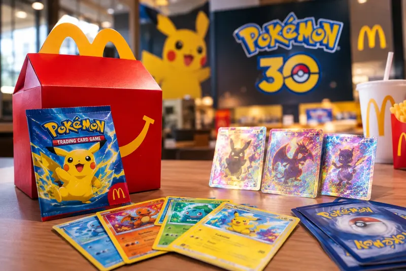 Image de l'article Pokémon fête ses 30 ans avec McDonald's et prépare une ruée sur les cartes Happy Meal