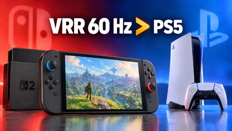 Image de l'article La Nintendo Switch 2 fait mieux que la PS5 sur la plage VRR en 60 Hz