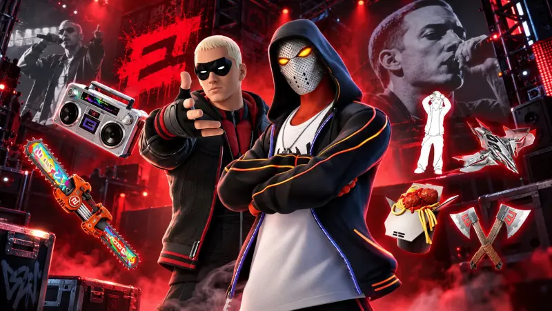 Image de l'article Eminem revient dans la boutique Fortnite avec ses tenues emblématiques