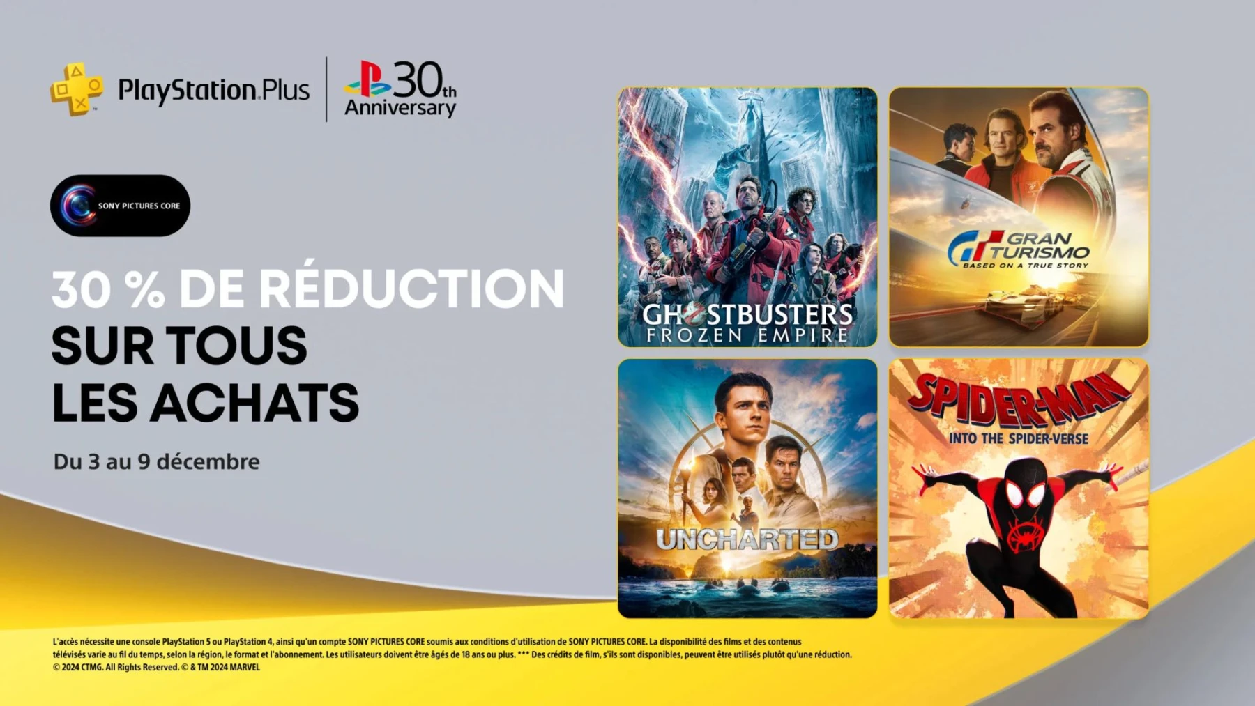 Image de Offre Sony Pictures Core PlayStation| Du 3 au 9 décembre