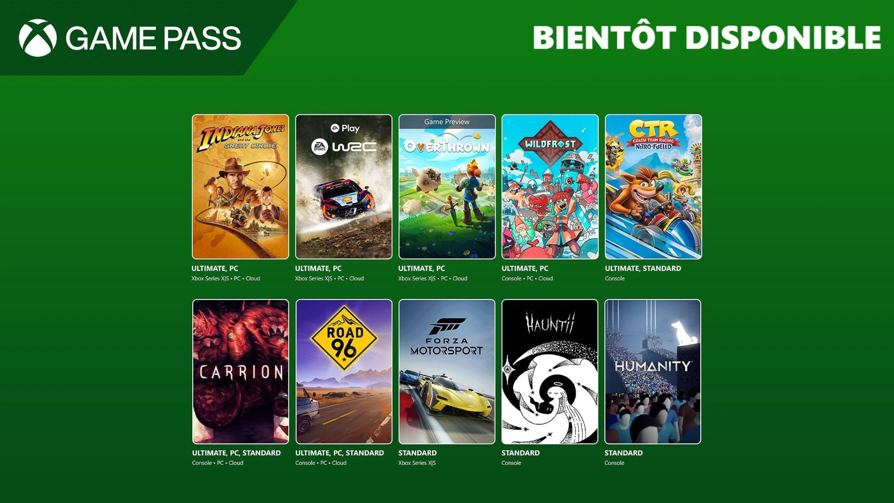 Image des jeux Xbox Game Pass Décembre 2024