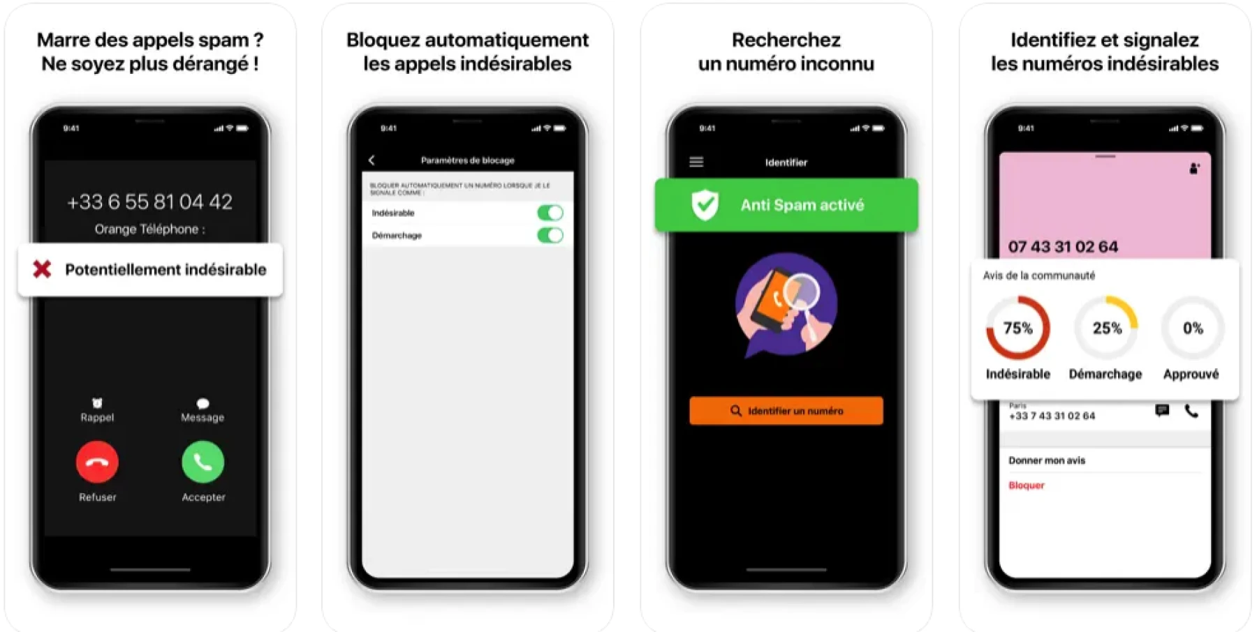 Orange Téléphone Anti-spam et identification