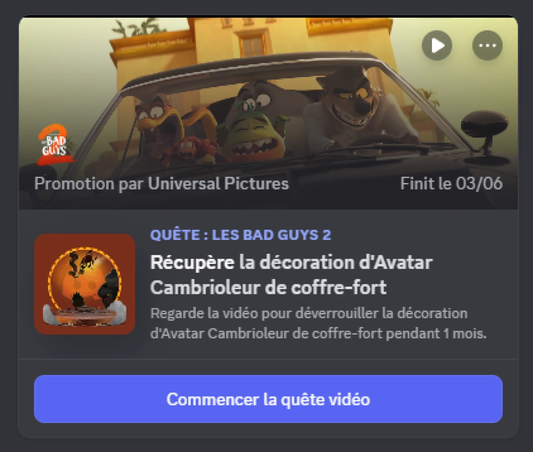 Les Bad Guys 2 : un cadre Discord  Les Bad Guys 2 : un cadre Discord