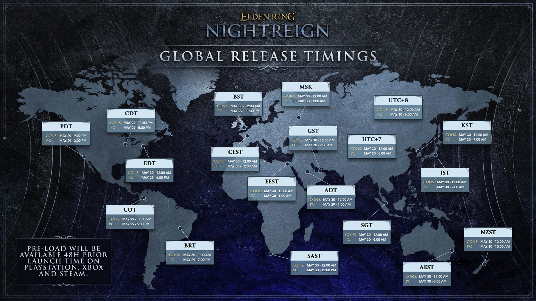Image horaire lancement Elden Ring Nightreign