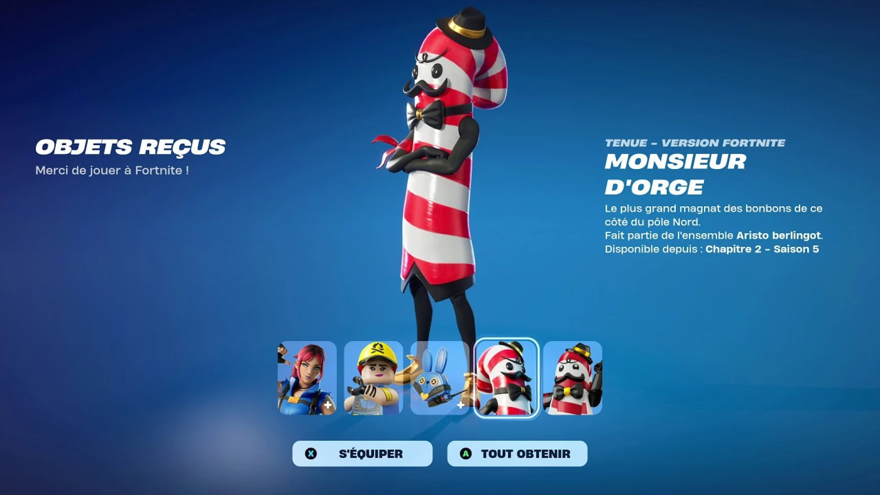 Avoir les Skins "Monsieur d'Orge"