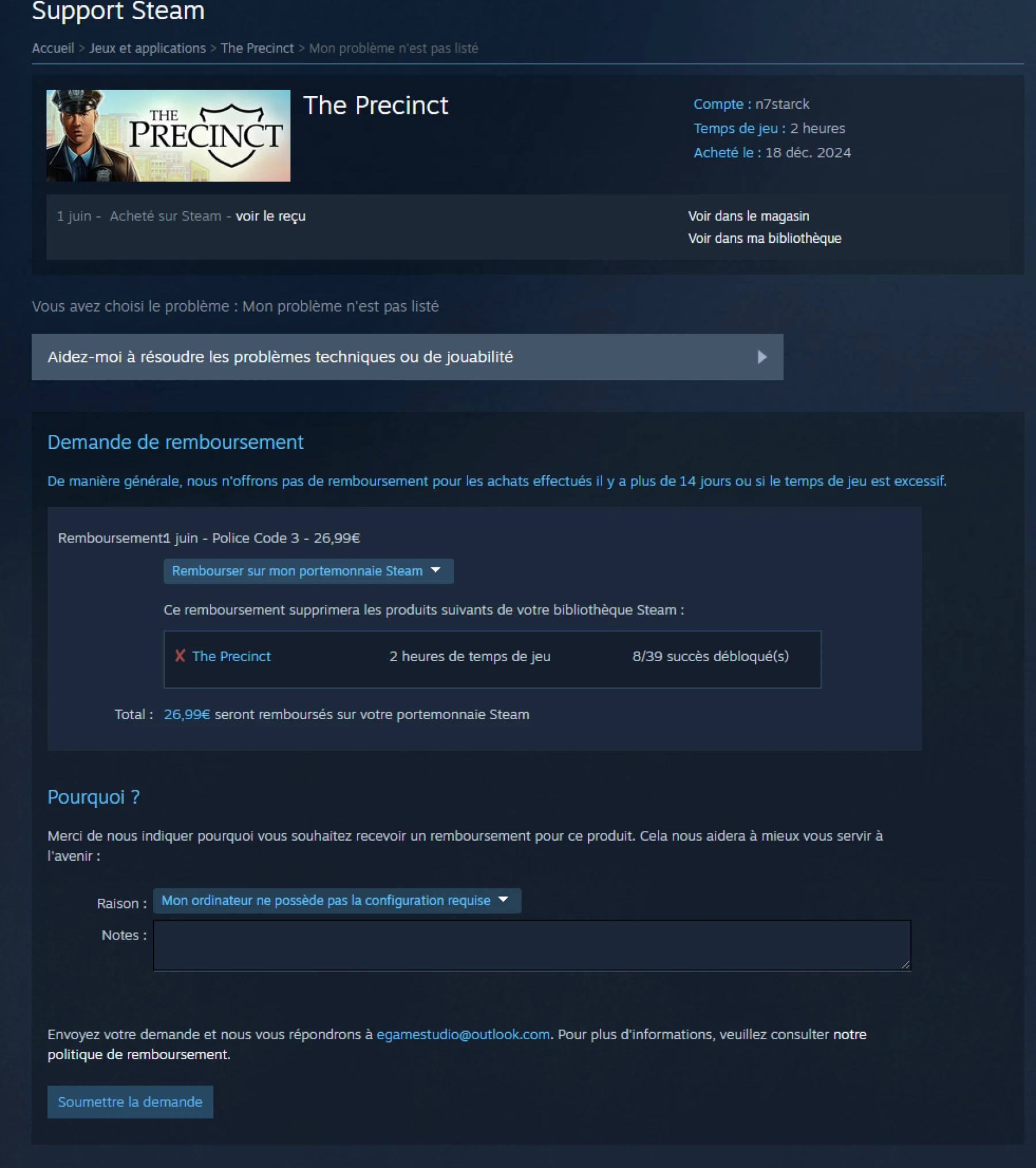 Remboursement Steam Remboursement Steam