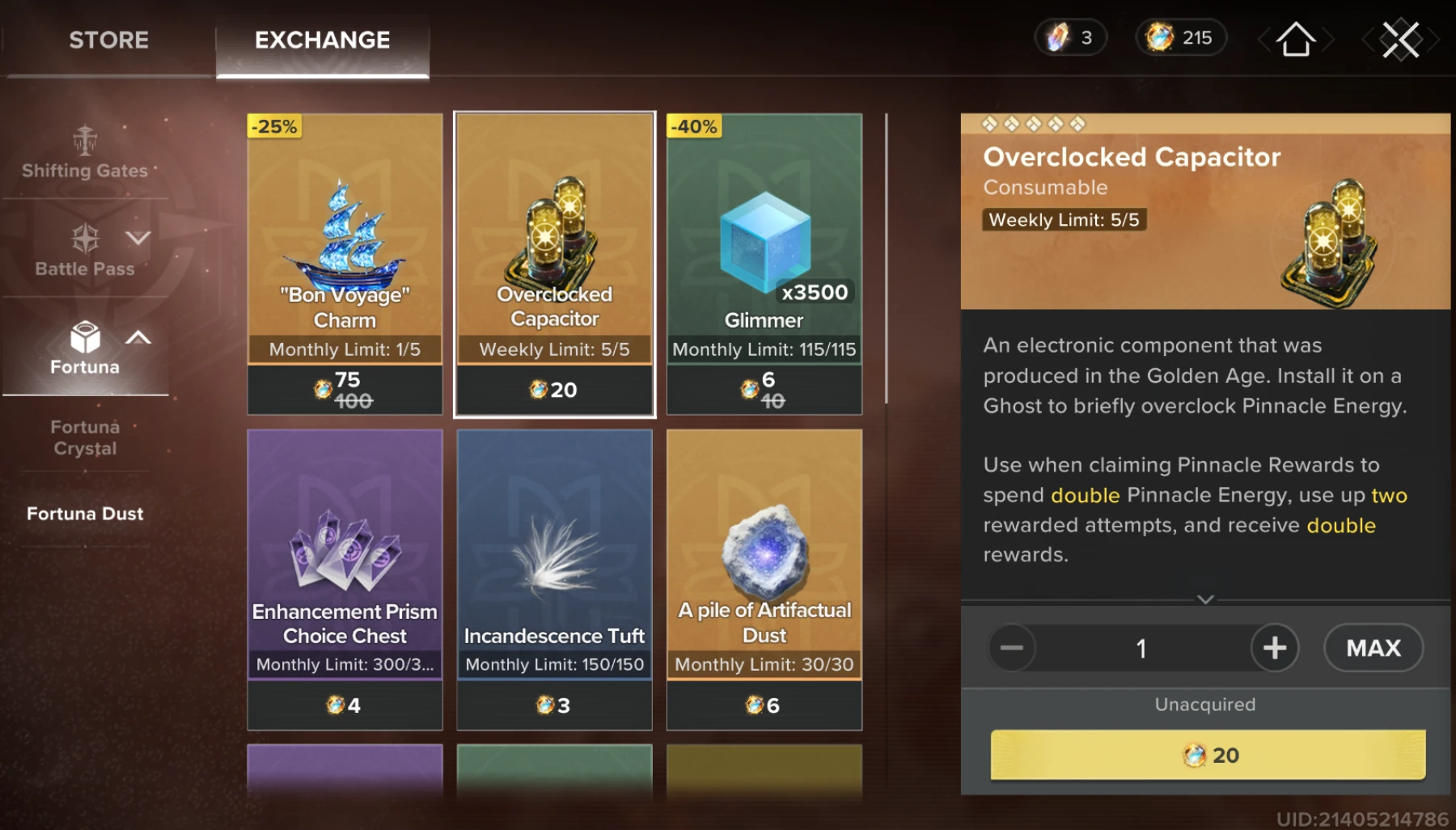 Destiny Rising, Charm