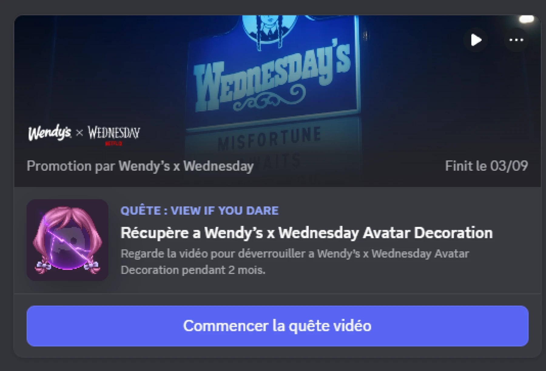 Avatar Mercredi Discord