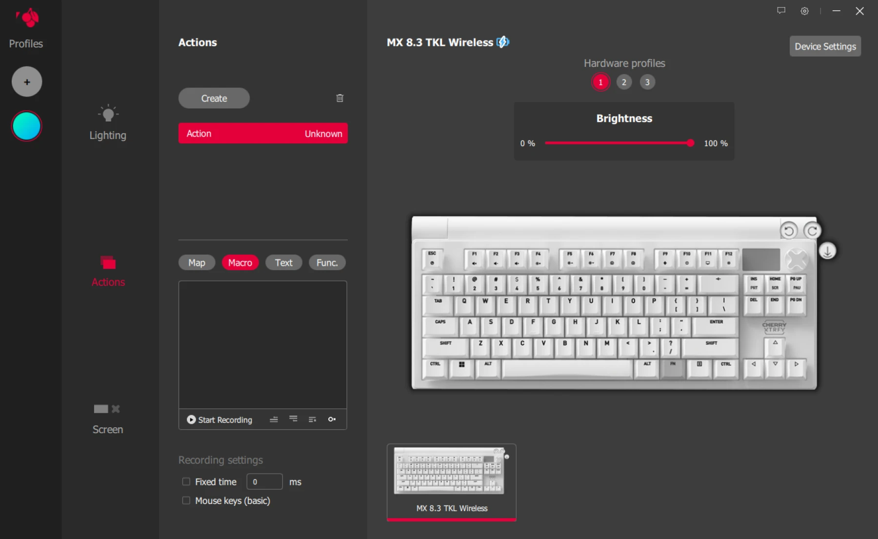 Cherry Utility Capture du logiciel Cherry Utility