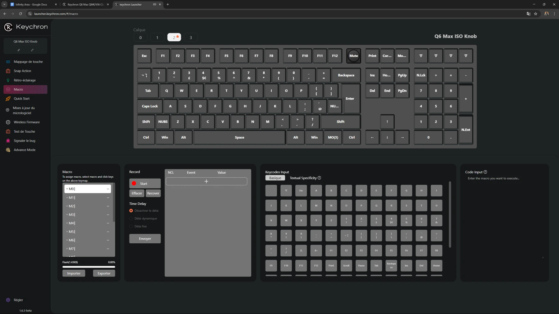 Keychron Launcher Capture d'écran de la web application Keychron Launcher