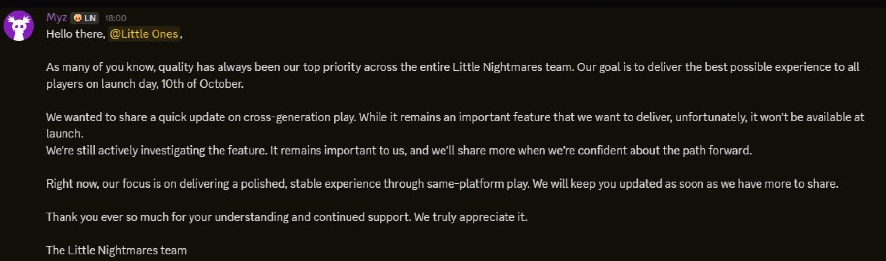 Little Nightmares image Discord de Little Nightmares