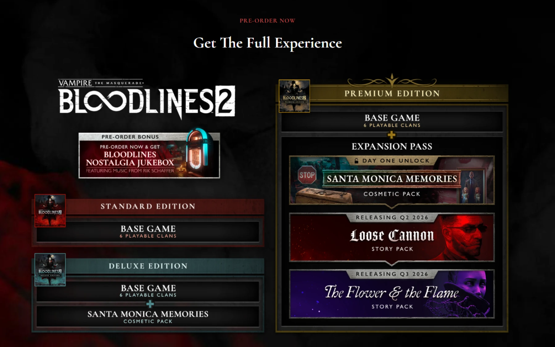 éditions Vampire The Masquerade - Bloodlines 2 éditions Vampire The Masquerade - Bloodlines 2