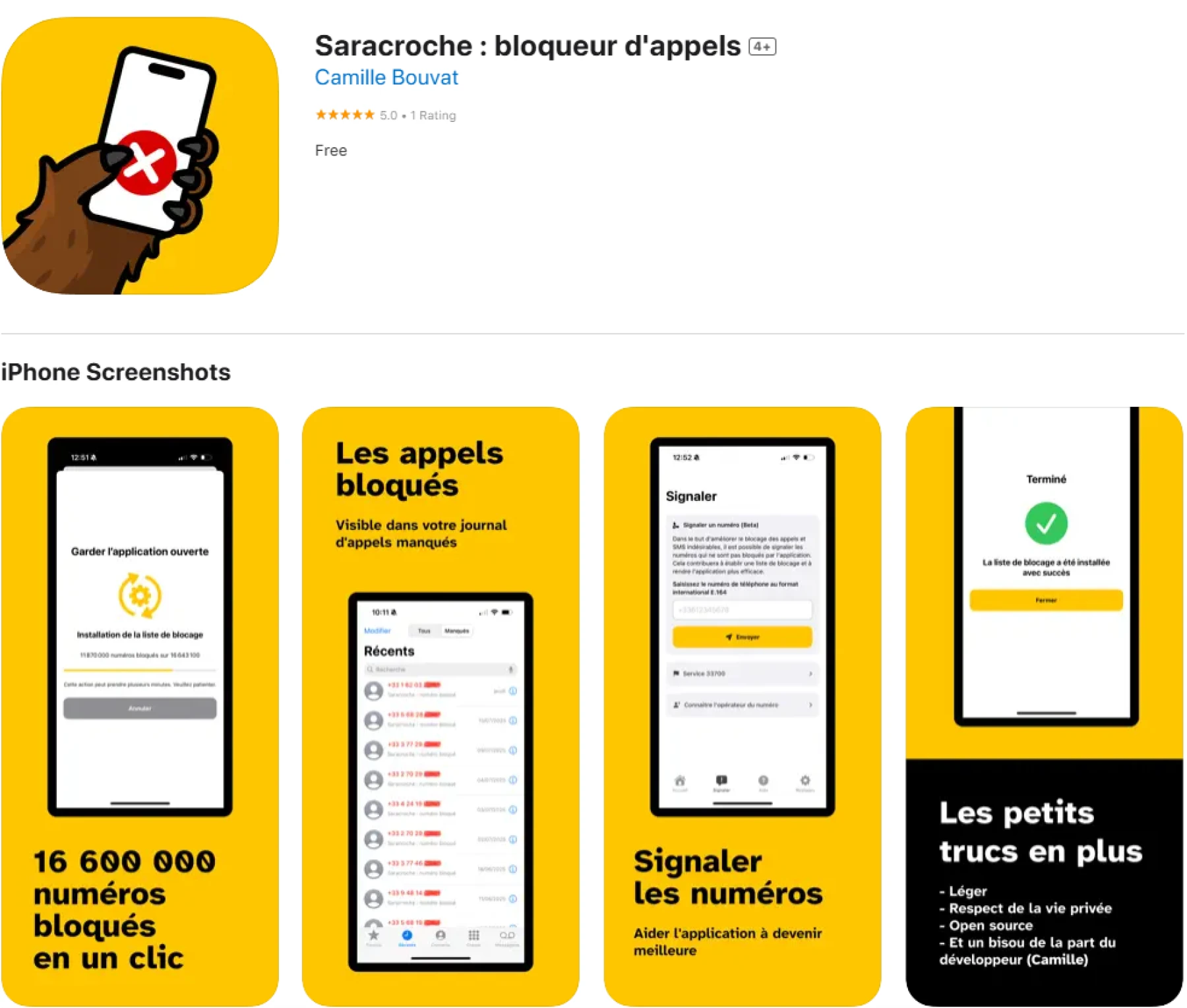Saracroche : bloqueur d'appels Saracroche : bloqueur d'appels