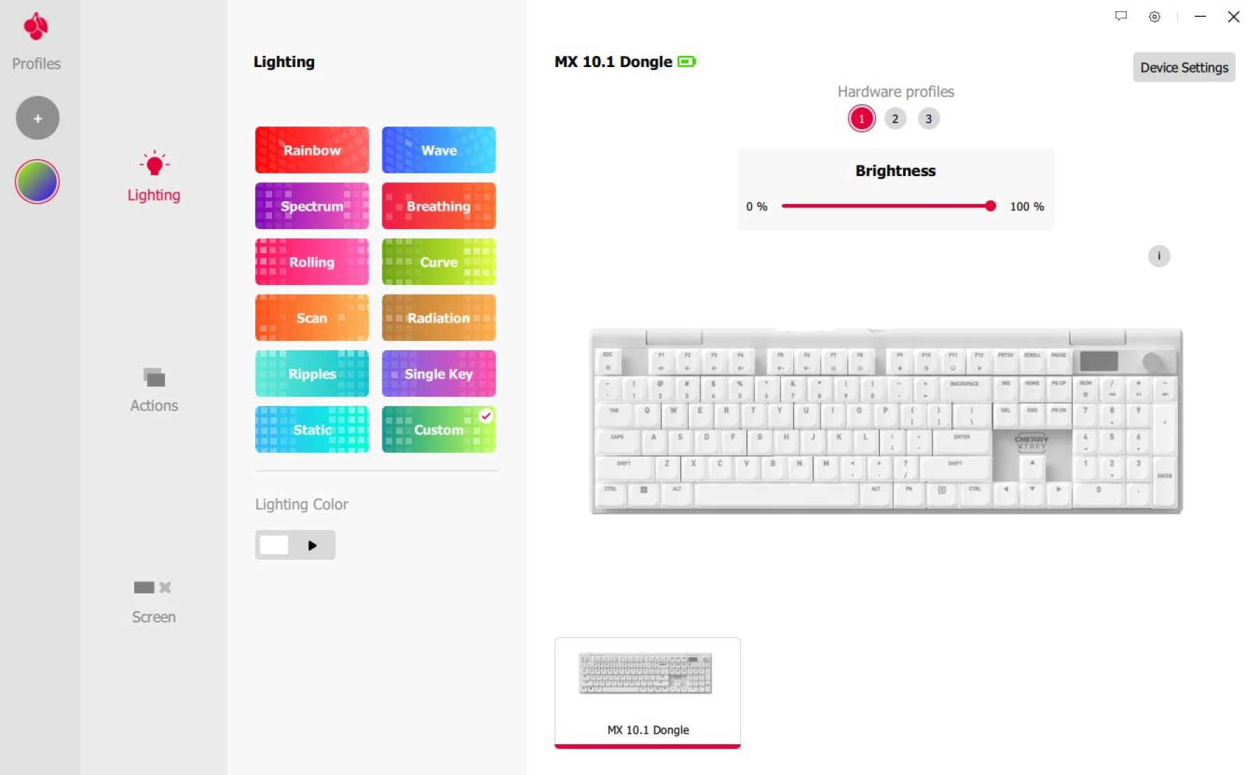 Cherry XTRFY MX 10.1 Wireless image du clavier Cherry XTRFY MX 10.1 Wireless