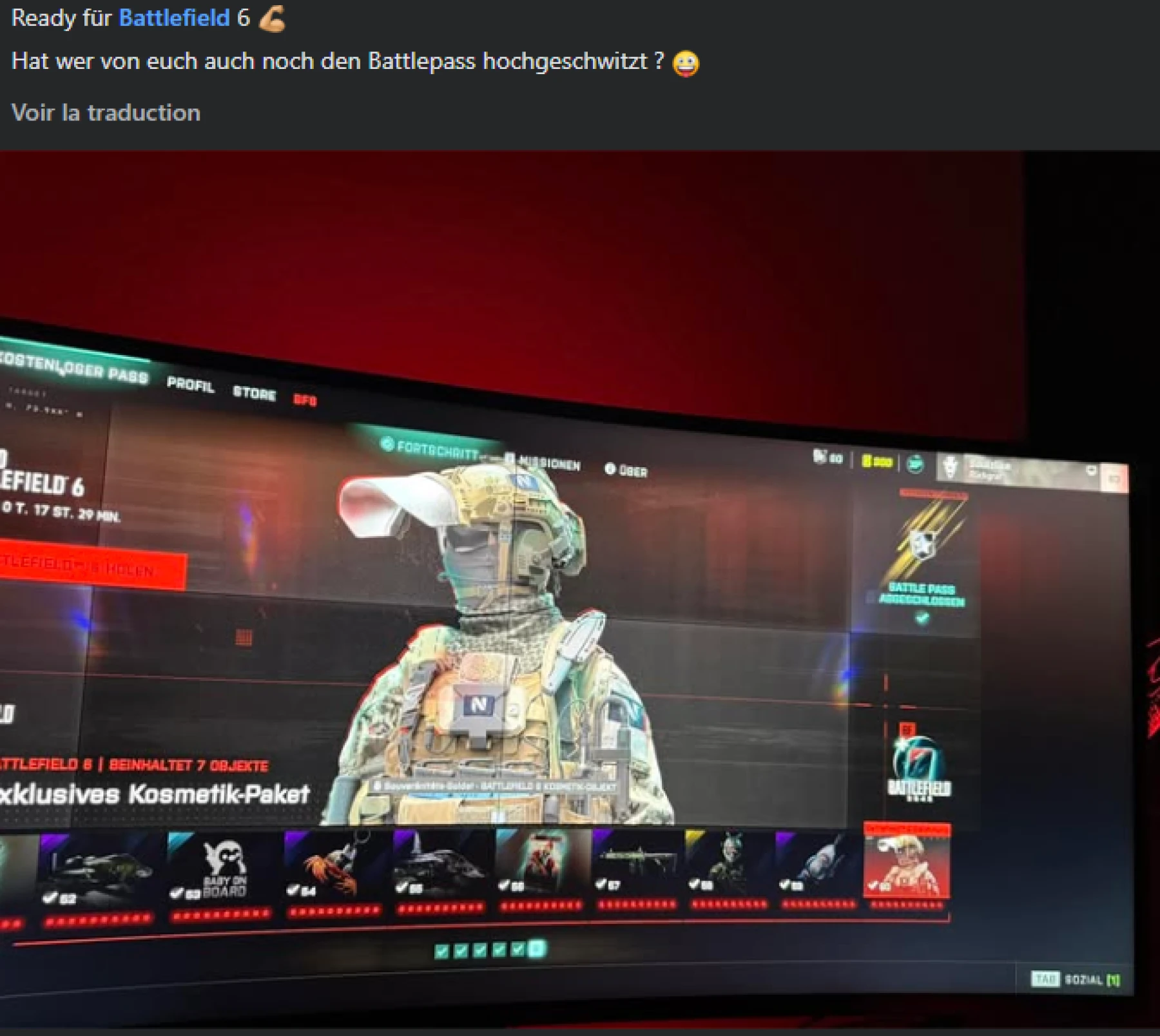 Illustration d'un joueur sur BF6 en avance